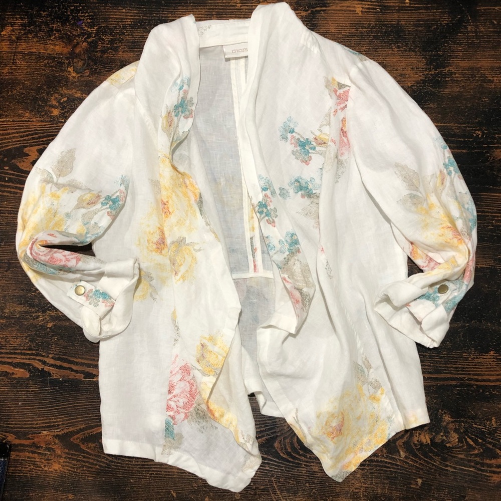 Chico’s linen blazer | size 1 (8/10).